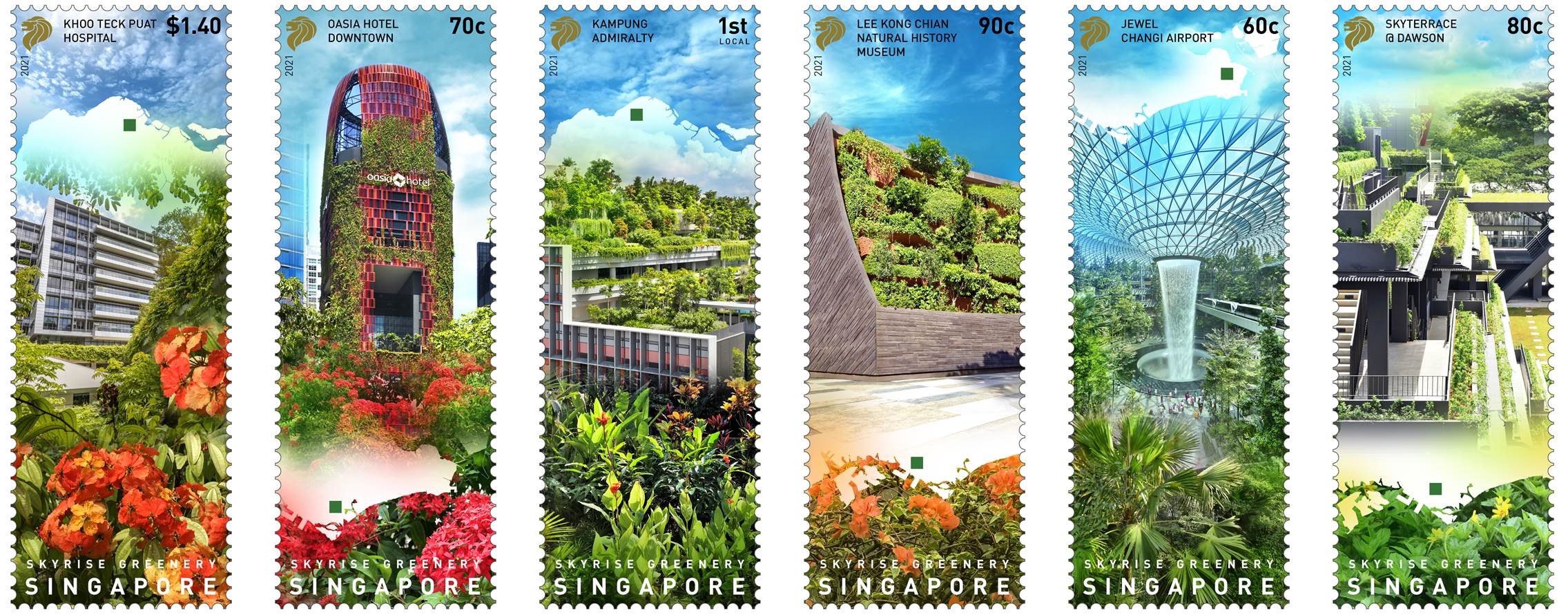 SingPost issues tallest stamps in Singapore’s history featuring Singapore’s Skyrise Greenery