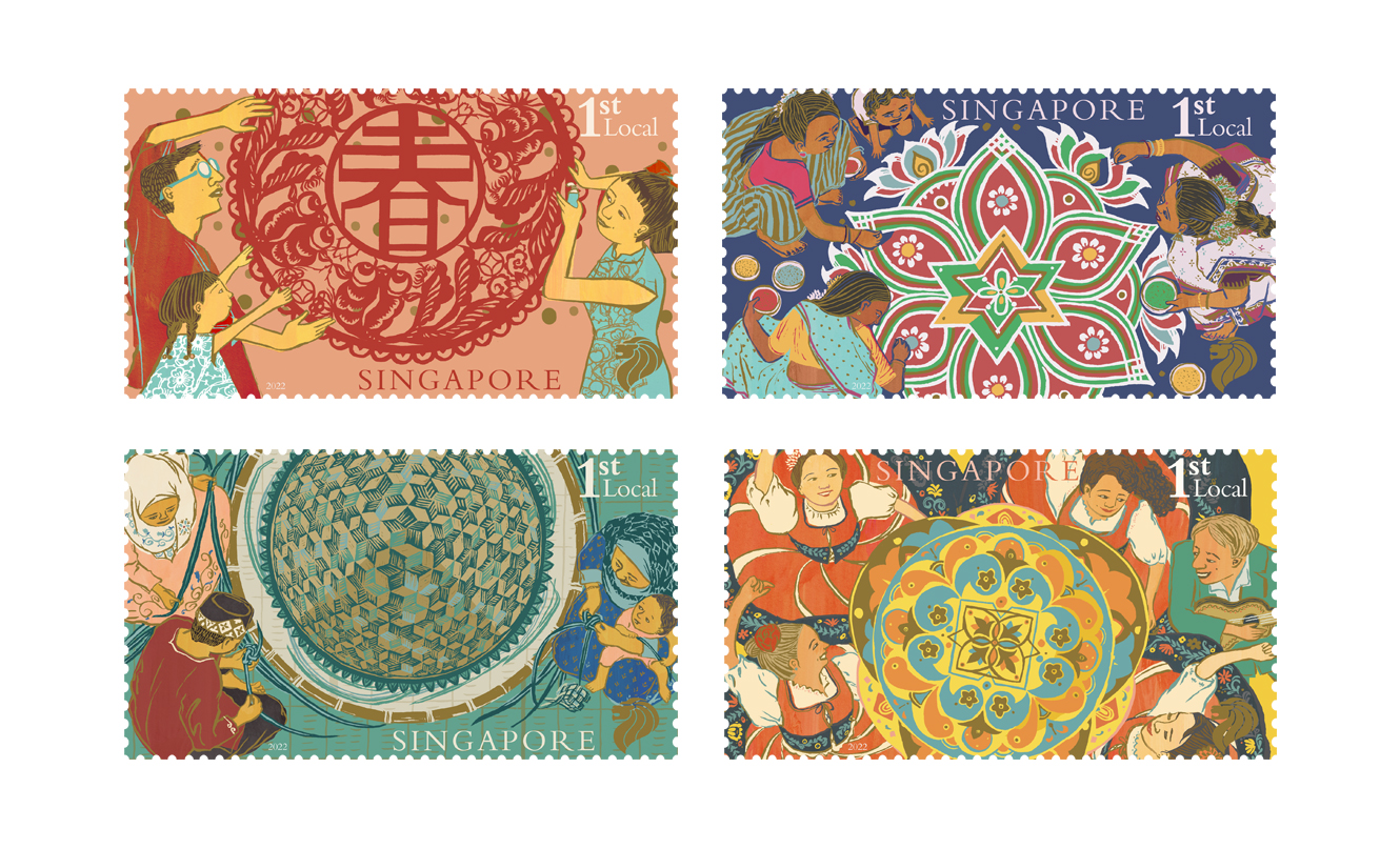 SingPost issues stamps depicting key Singapore cultural festivals