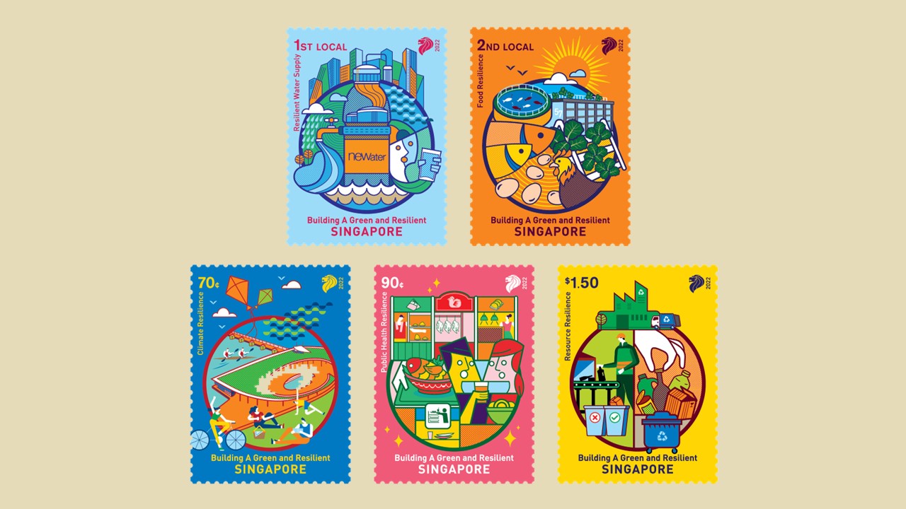 Celebrating 50 Years of Building A Green and Resilient Singapore through stamps